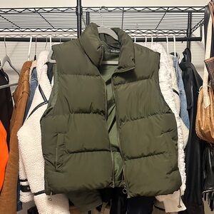 Olive Green Puffer Vest